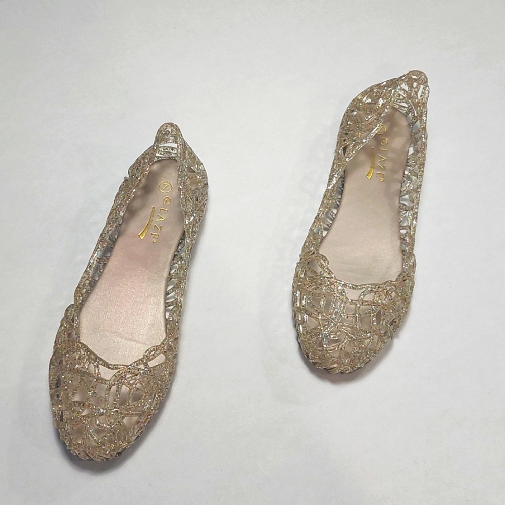 Glaze Jelly Clear Multicolor Glitter Sandals Size 7M
